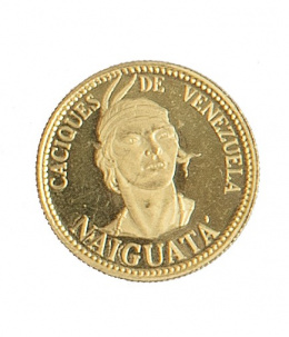 368.  Moneda de 5 bolívares caciques de Venezuela. Naiguata
