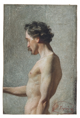 1064.  JOSEP TAPIRÓ (Reus, 1836 - Tánger, 1913)Desnudo masculino
