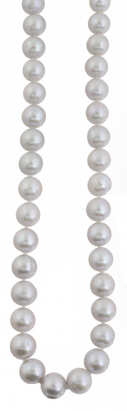 200.  Collar de un hilo de perlas cultivadas gris claro de 9,6 mm aprox