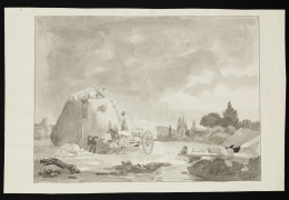 150.  ESCUELA FRANCESA, SIGLO XIX (Copia de Auguste- Xavier Leprince)La cosecha (anv.)Un religioso regresa a Francia gracias a la Restauración Borbónica (rev.)h. 1882- 1830..