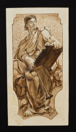 144.  ESCUELA FRANCESA, SIGLO XIX, según un modelo de PAUL JACQUES AIMÉ BAUDRY (1828 - 1886)Melpómene.h. 1874..