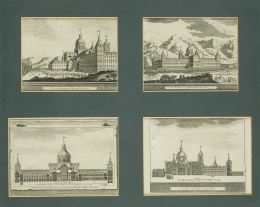 252.  PETER VAN DER AA (1659 - 1733) Cuatro vistas del Real Monasterio del Escorial..