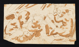 211.  ANNIBALE CARRACI (1560- 1609)Tres amorcillos, uno de ellos peinándose ante un espejo.h. 1602..