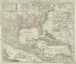 214.  TOBIAS CONRAD LOTTER (1717-1777)Mapa de Centro y Norte de América..