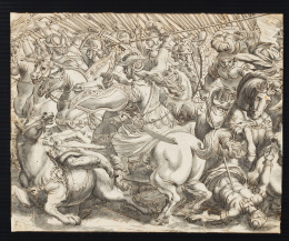 200.  ESCUELA ITALIANA, PRIMER TERCIO DEL SIGLO XVIIEscena de la Batalla de Trevis..