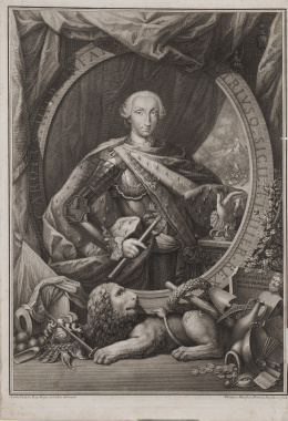 223.  CAMILLUS PADERNI (inv) PHILIPPUS MORGHEN (sculp)Retrato de Carlos III.