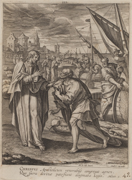 215.  MARTÍN DE VOS (1532-1603) Y JOHANNES SADELER (1550-1600)Vocación de san Pedro y Transfiguración de Cristo.