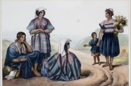 337.  CARL NEBEL (1802-1855)Escena costumbrista de Indias de la sierra al S.E. de México.