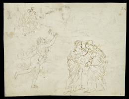 214.  ESCUELA ITALIANA, SEGUNDA MITAD DEL SIGLO XVIILa Visitación.Dafne corriendo (?)..