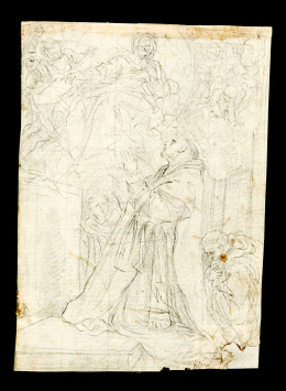 174.  CARLO MARATTA (1625- 1713)Aparición de la Virgen a San Andrés Corsini.h. 1662- 1664..