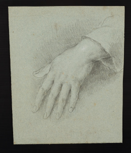 156.  ANTONIO GONZALEZ RUIZ (1711 - 1788). Mano izquierda de mujer.h. 1760 - 70.