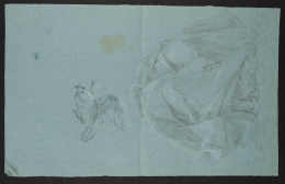 243.  JOSE DEL CASTILLO Y ARAGONESES. Paloma y ropaje de una figura femenina con pie (anv)Busto femenino con ropaje y dos manos (rev)1770.