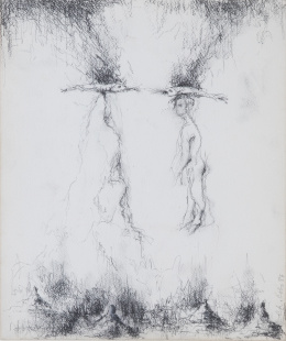 886.  CHEMA COBO (Tarifa, 1952)Muñeco-Peces en la cabeza, 1986