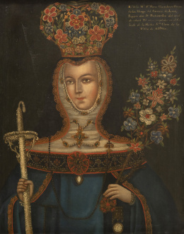 1002.  ESCUELA MEXICANA, SIGLO XIXRetrato de María Clara Josefa Petron a la edad de 21 años del convento de Santa Clara de la Villa de Atlixco