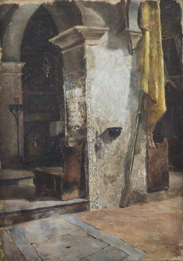 764.  ESCUELA ESPAÑOLA, SIGLO XIXInterior de una iglesia