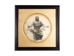 847.  CASTO PLASENCIA Y MAESTRO (Cañizar, Guadalajara, 1846-Madrid, 1890)Boceto Pantocrátor