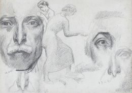 978.  JULIO GONZÁLEZ (Barcelona, 1876 - Arcueil, Francia, 1942)Etudes d&#39;autoportrait et femmes , 1941