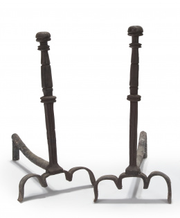 498.  Pareja de morillos de hierro.España, S. XVIII.