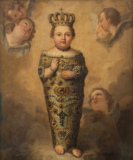 775.  ESCUELA ESPAÑOLA, SIGLO XVIIISanto Niño Jesús de Aracoeli, también llamado Santo Bambino de Aracoeli