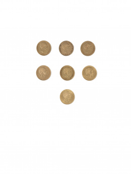 300.  Conjunto de 7 monedas de 25 ptas de Alfonso XII de diferentes años
