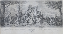 783.  CHARLES LE BRUN (dib) BERNARD PICART (grab)Batalla de Alejanrdo: "La Batalla de Porus"