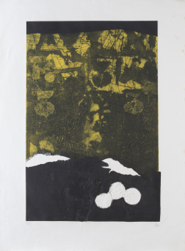 856.  ANTONI CLAVÉ (Barcelona,1913 - Saint-Tropez, 2005)Composición en negro, verde y blanco