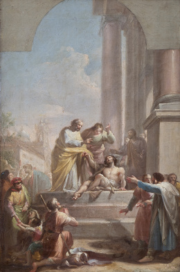 705.  FRANCISCO BAYEU (Zaragoza, 1734 - Madrid, 1795)San Pedro y el tullido, boceto.