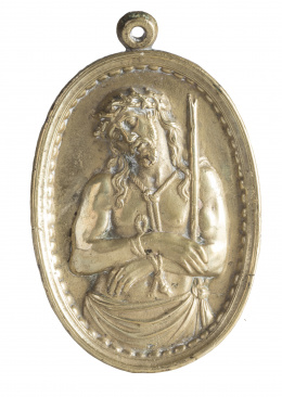 983.  Cristo.Placa oval de bronce.España, S. XVII - XVIII.