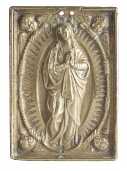 978.  Inmaculada.Placa devocional de bronce.España, S. XVII - XVIII.
