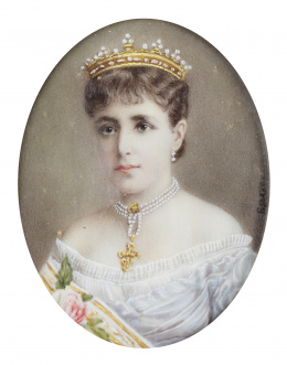 746.  ESTEVE (Escuela española, siglo XIX)Retrato de Doña María Cristina de Habsburgo y Lorena