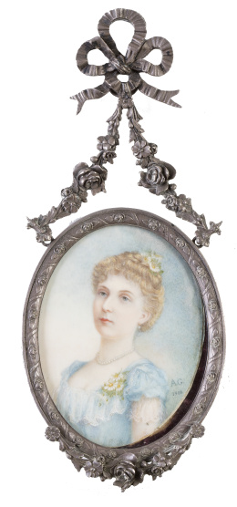 747.  A. G. (Escuela española, siglo 1906)Retrato la Reina Victoria Eugenia de Battenburg