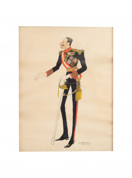 1119.  FERNANDO FRESNO (1881-1949)Caricatura de su Majestad el rey Alfonso XIII