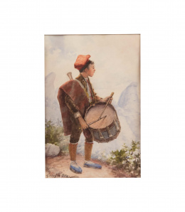 1095.  FRANCESC GALOFRÉ I OLLER (Valls, 1864 - 1942, Barcelona)Niño tocando el tambor