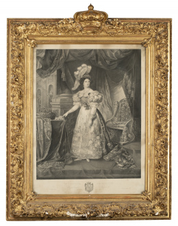 1089.  JOSÉ DE MADRAZO Y AGUDO (lo pintó) LUIS CARLOS LEGRAND (litografío) Retrato de María Cristina de Borbón