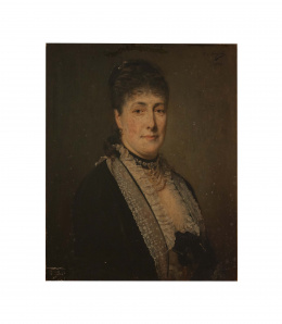 1106.  HEINRICH VON ANGELI (1840-1925, Austria)Retrato de S.A.I.R. la archiduquesa Isabel Francisca de Austria, madre de la Reina María Cristina