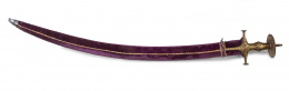 1113.  Espada en hierro, acero y decoración abigarrada tipo "Bidri".India, S. XIX. 