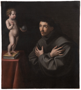 831.  ATRIBUIDO A JUAN VAN DER HAMEN Y LEÓN (Madrid, 1596-1631)San Antonio de Padua