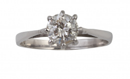 248.  Sortija solitario de brillante de 0,98 ct aprox