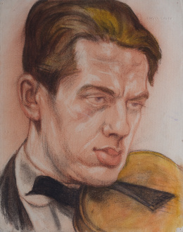 223.  ISMAEL SMITH (Barcelona, 1886 - White Plains, Nueva York, 1972).Retrato del violinista Eduard Toldrá, h.1915.