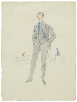 1116.  ISMAEL SMITH (Barcelona, 1886 - White Plains, Nueva York, 1972)Caballero con jinetes al fondo, 1912-13