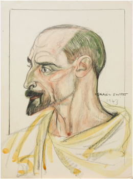 244.  ISMAEL SMITH (Barcelona, 1886 - White Plains, Nueva York, 1972)Retrato de Francisco Cambó con toga, 1943.