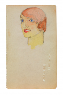 245.  ISMAEL SMITH (Barcelona, 1886 - White Plains, Nueva York, 1972)Cabeza femenina (del cuaderno de apuntes de París), c.1911-1913.