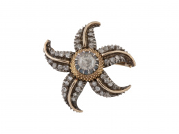 3.  Broche de diamantes con diseño de estrella de mar S. XIX