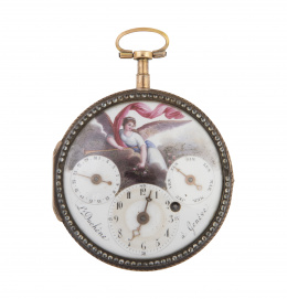440.  Reloj saboneta S-XVIII de oro y esmaltes de L. DUCHENE à Genève . 47670.