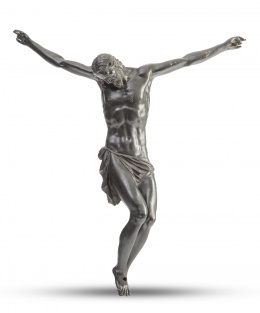1380.  Siguiendo a Guglielmo della Porta (Porlezza, h. 1515- Roma, 1577).Cristo crucificado en bronce.Roma,S. XVII