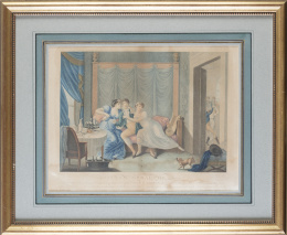776.  AUGUSTE CLAUDE SIMON LEGRAND (Francia, 1765-1815)"La ruine", "Le pardon", "Le départ", "La débauche"