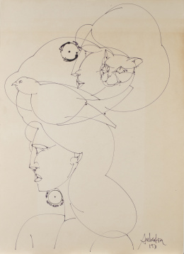 1046.  SALVADOR AULESTIA (Barcelona, 1919 - 1994)Gato, 1971