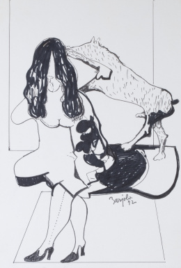 1049.  JUAN BARJOLA (Torre de Miguel Sesmero, Badajoz, 1919 - Madrid, 2004)S.T, 1972