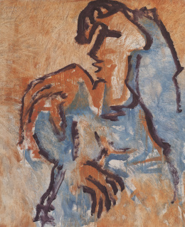 1053.  LUIS CLARAMUNT (Barcelona, 1951 - Zarauz, 2000)Perfil azul, 1988