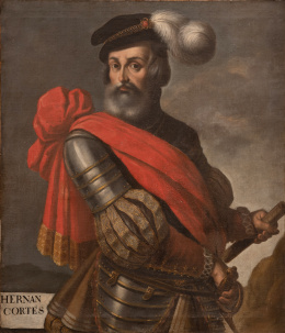 1023.  ESCUELA VIRREINAL, SIGLO XVIIIRetrato de Hernán Cortés